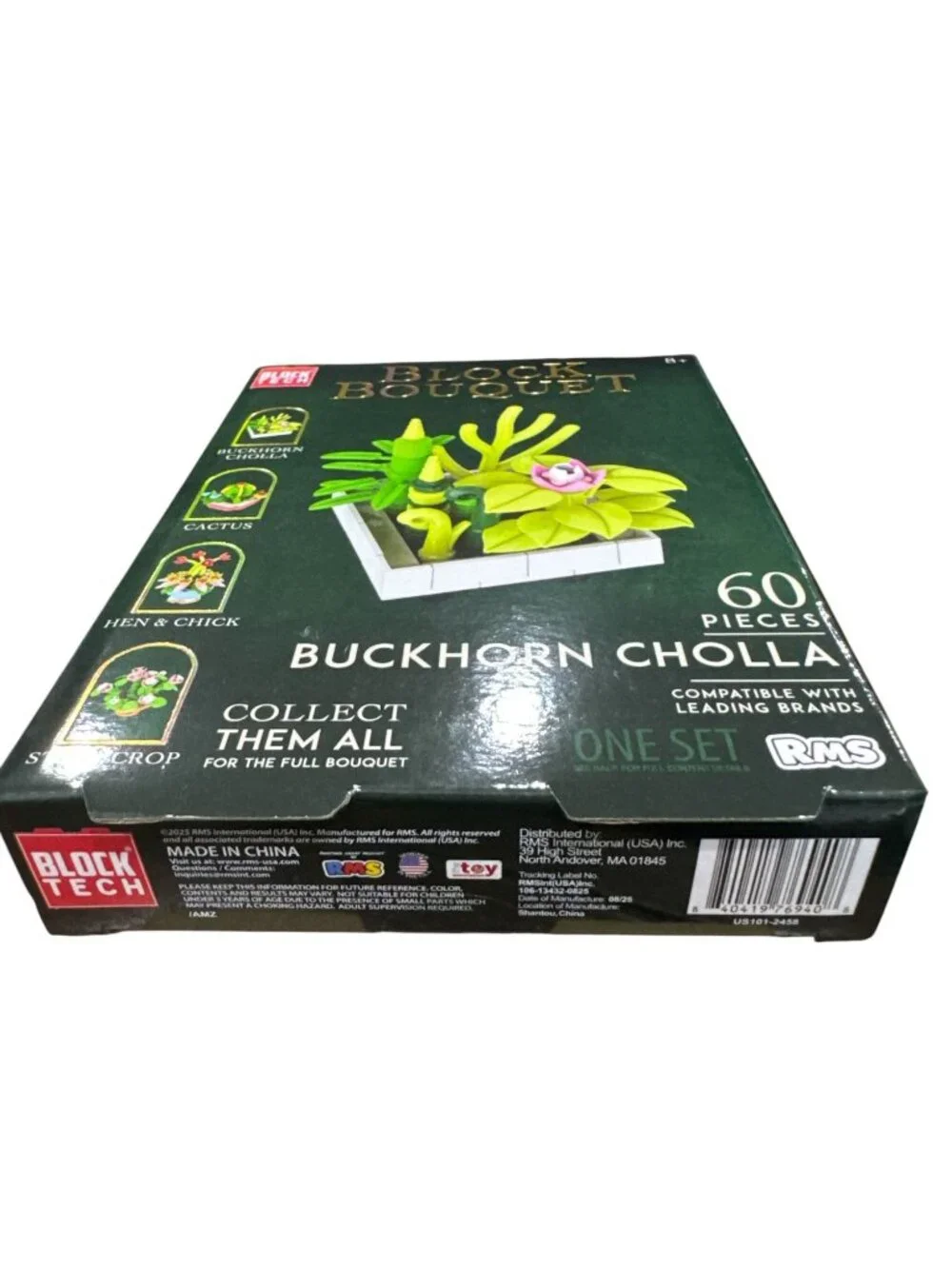 Block Tech Block Bouquet Buckhorn Cholla Building Set 60 Pieces Collectible For